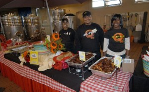 E and J staff serves your on-site catering     